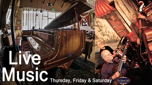 Live music Thursday, Friday and Saturday at La Creperie Cafe